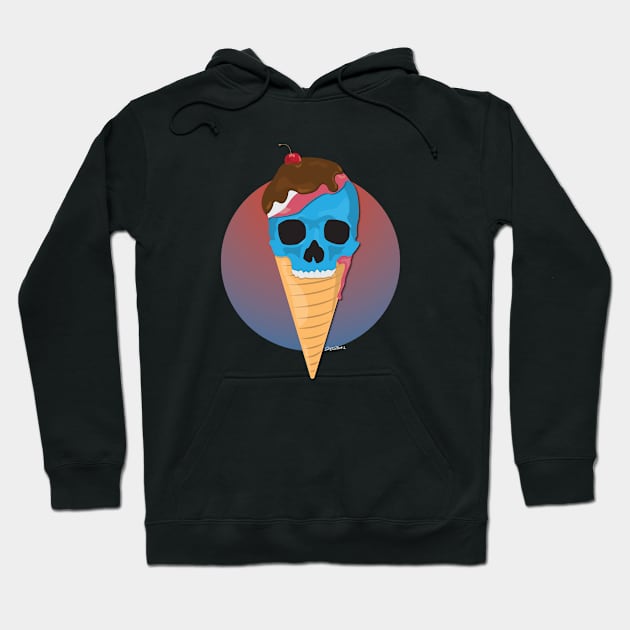 Ice cream skull Hoodie by obzen.